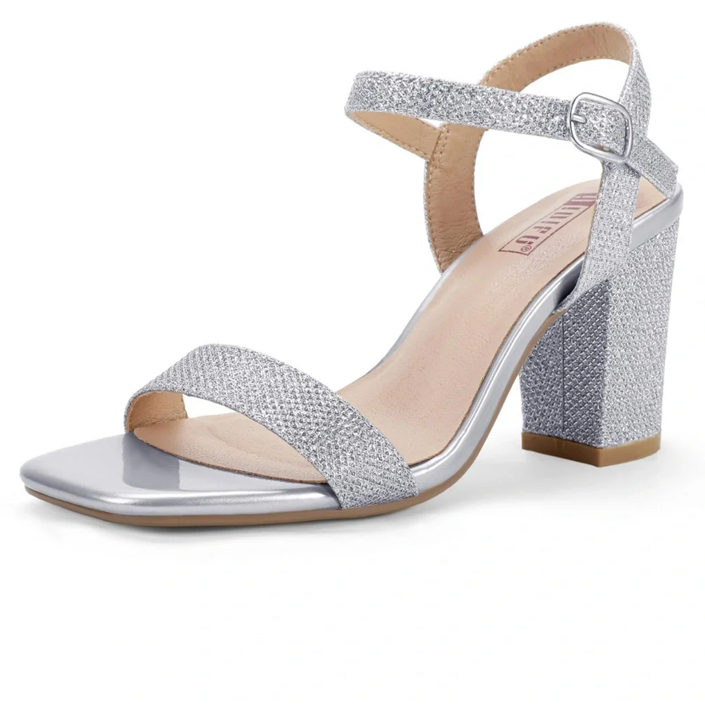 IDIFU Shimmering Silver Heels